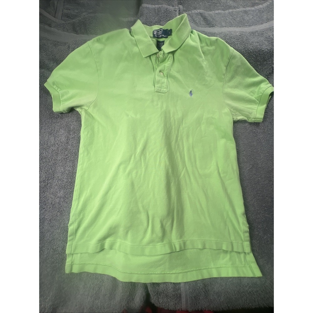 Vtg polo ralph lauren shirt men's Size‎ large lime short sleeve preppy 90s